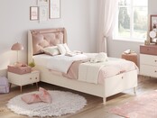 Elegance roze opbergbed 100 x 200 cm met gestoffeerd kussen