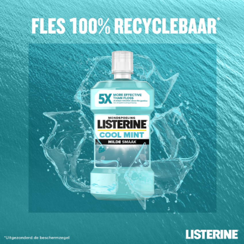 Listerine Cool Mint Milde Smaak Mondwater - 500 ml Listerine Listerine Cool Mint Milde Smaak Mondwater - 500 ml