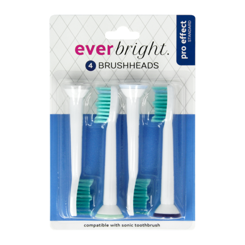 Everbright Pro Effect Standard Sonic opzetborstels - 4 stuks Everbright Everbright Pro Effect Standard Sonic opzetborstels - 4 stuks