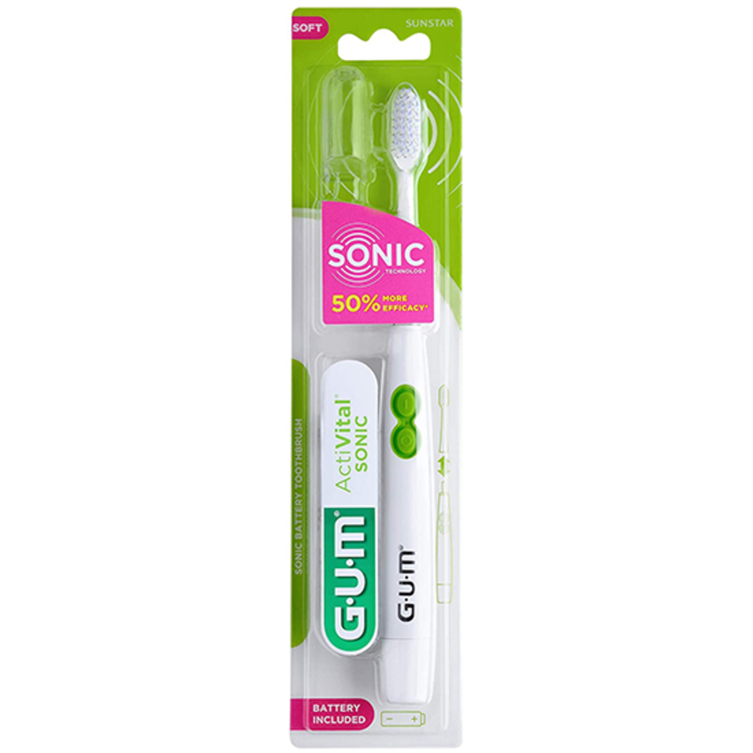 GUM GUM ActiVital Sonic Wit - Batterij Tandenborstel