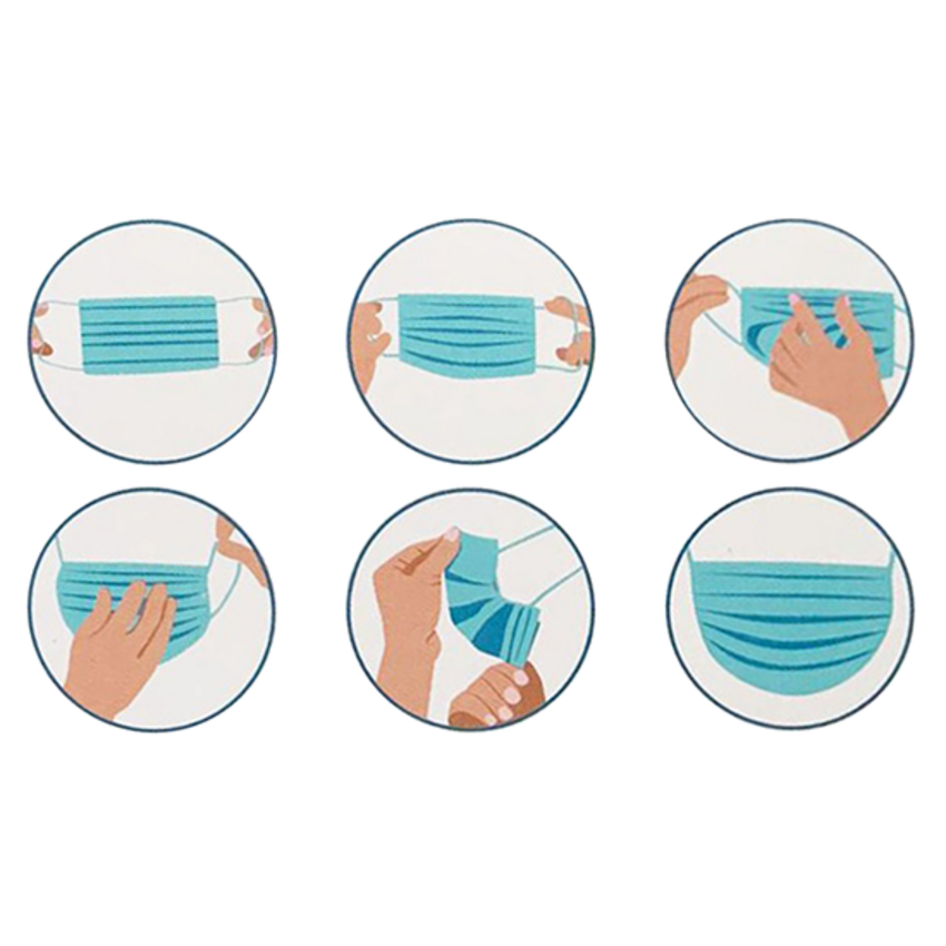 Mondmaskers 3-laags - blauw - 10 stuks