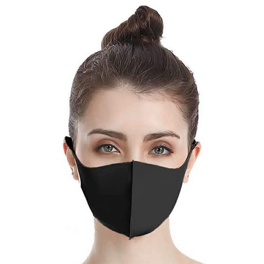 Wasbaar Mondmasker Scuba - Zwart - 1+1 GRATIS
