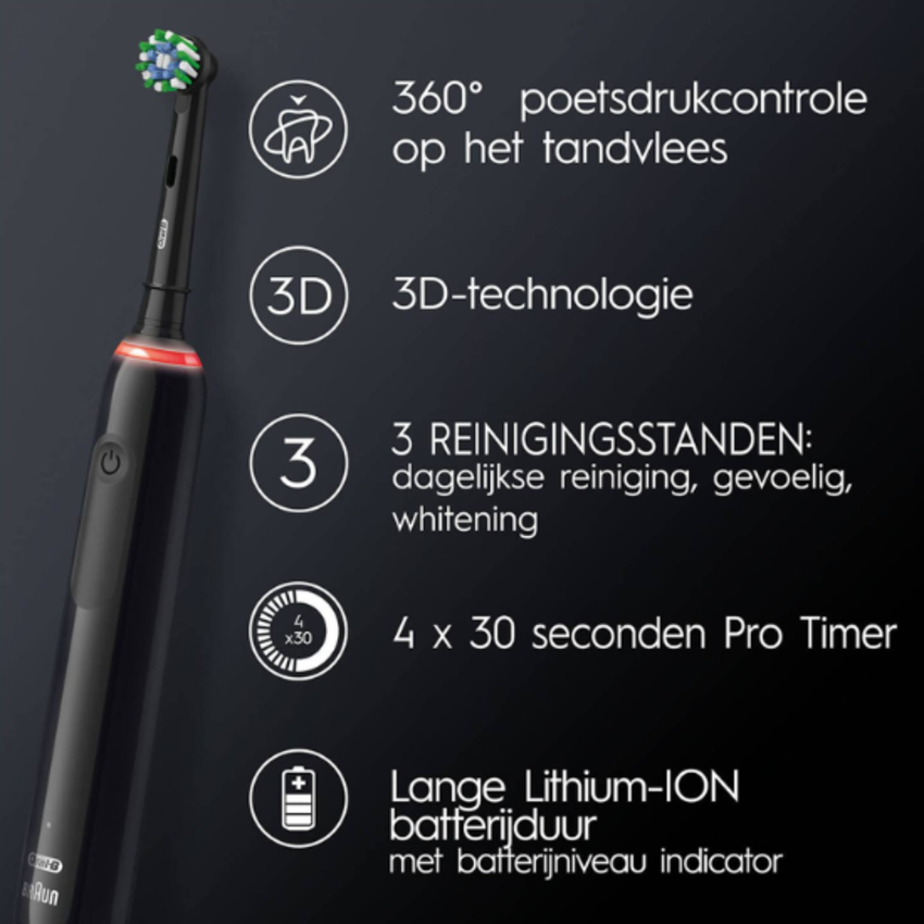 Oral-B Oral-B PRO 3 3500 Black Cross Action + Reisetui
