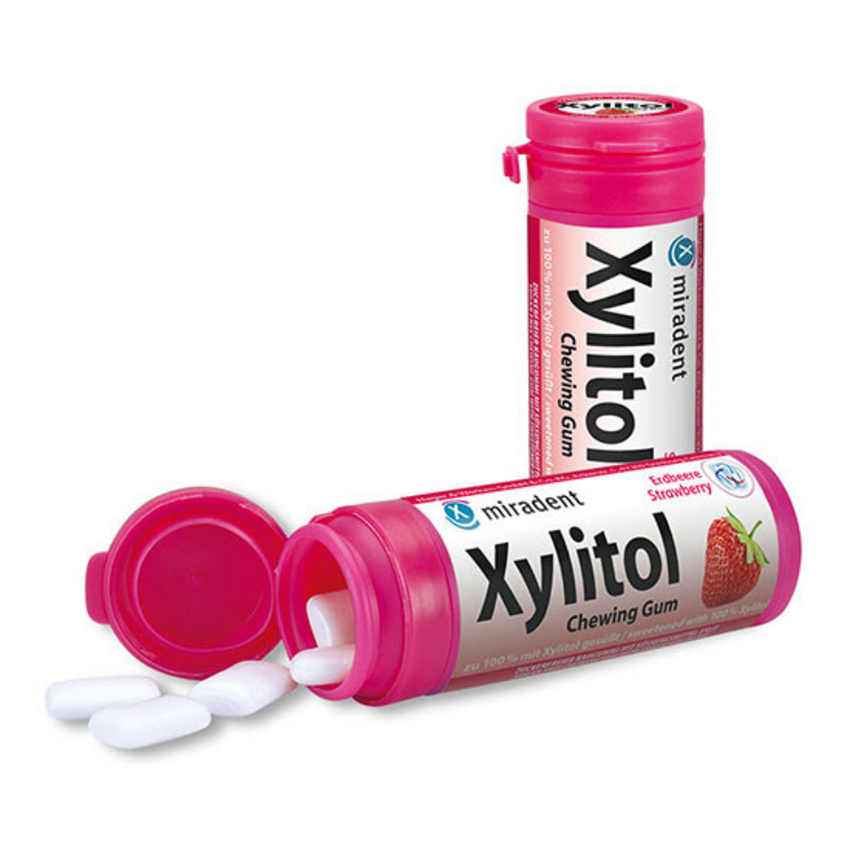 Miradent Miradent Xylitol Kauwgom Aardbei - 30 stuks