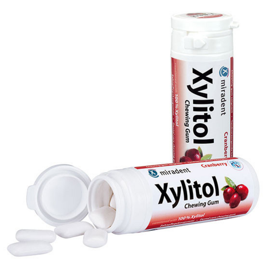 Miradent Miradent Xylitol Kauwgom Cranberry - 30 stuks