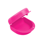 Gebitsbakje voor Protheses, Beugels, Bitjes - Felroze - Medium