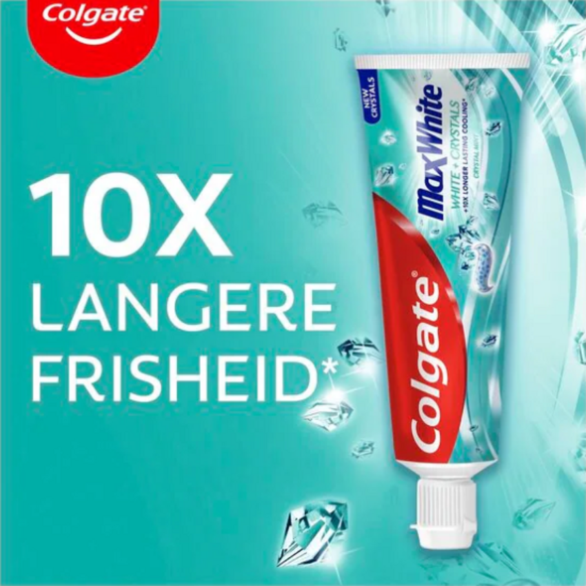 Colgate MaxWhite Whitening Crystals Tandpasta – 4 x 100 ml Colgate Colgate MaxWhite Whitening Crystals Tandpasta – 4 x 100 ml