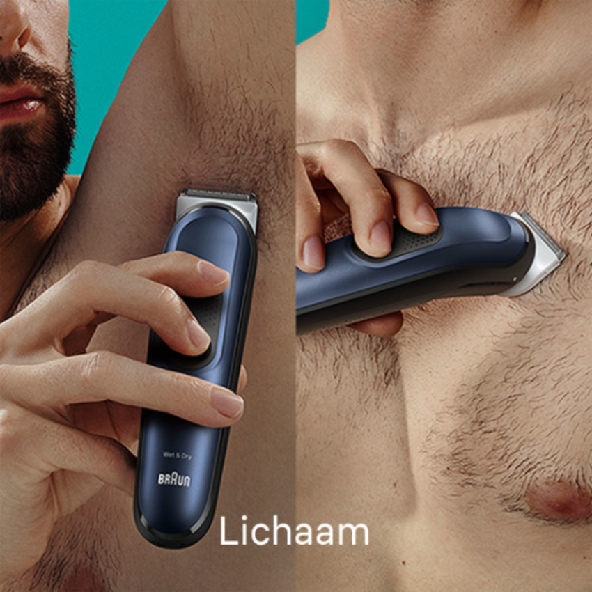 Braun Series 7 MGK7421 AutoSense 10-in-1 Multi-Trimmer - Baard, Lichaam en Haar - Blauw Braun Braun Series 7 MGK7421 AutoSense 10-in-1 Multi-Trimmer - Baard, Lichaam en Haar - Blauw
