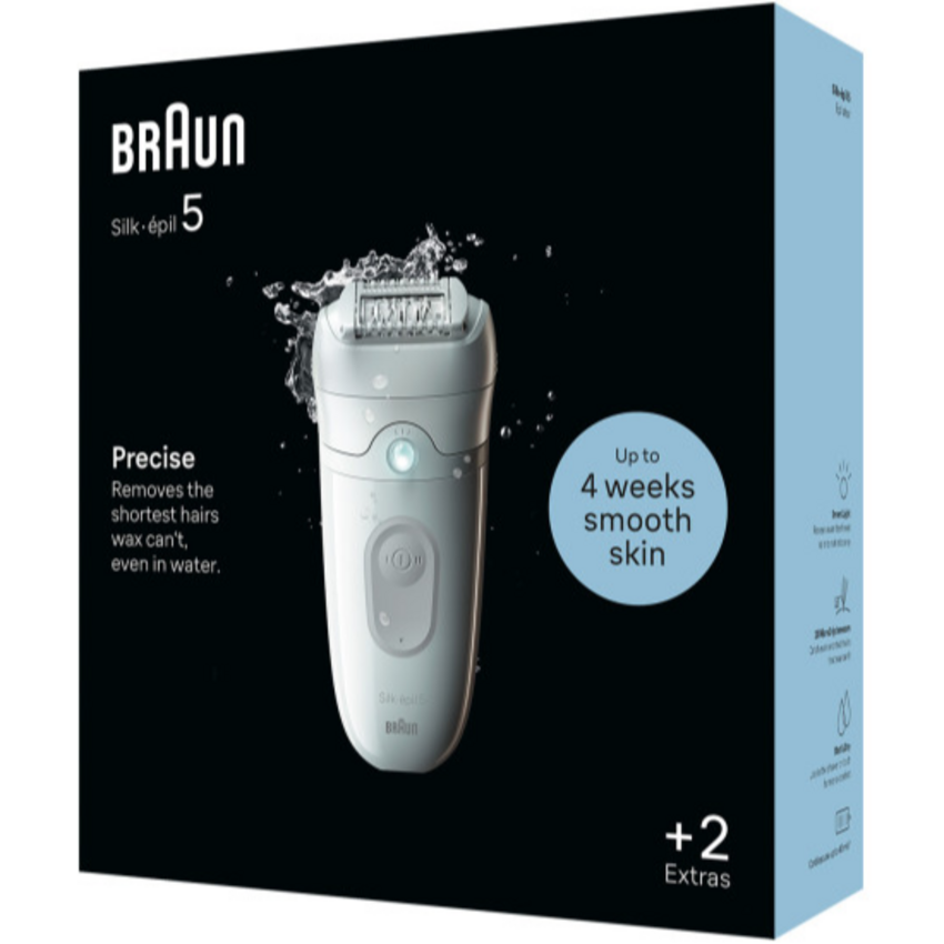 Braun Braun Silk-épil 5 5-011 Wet & Dry Epilator - Voor Eenvoudige Ontharing - Wit/Grijs
