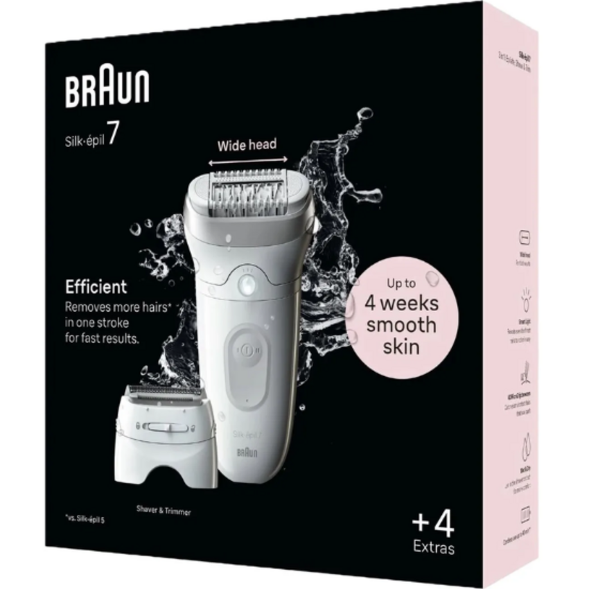 Braun Braun Silk-épil 7 7-041 Wet & Dry Epilator - Voor Ultieme Ontharing - Wit/zilver