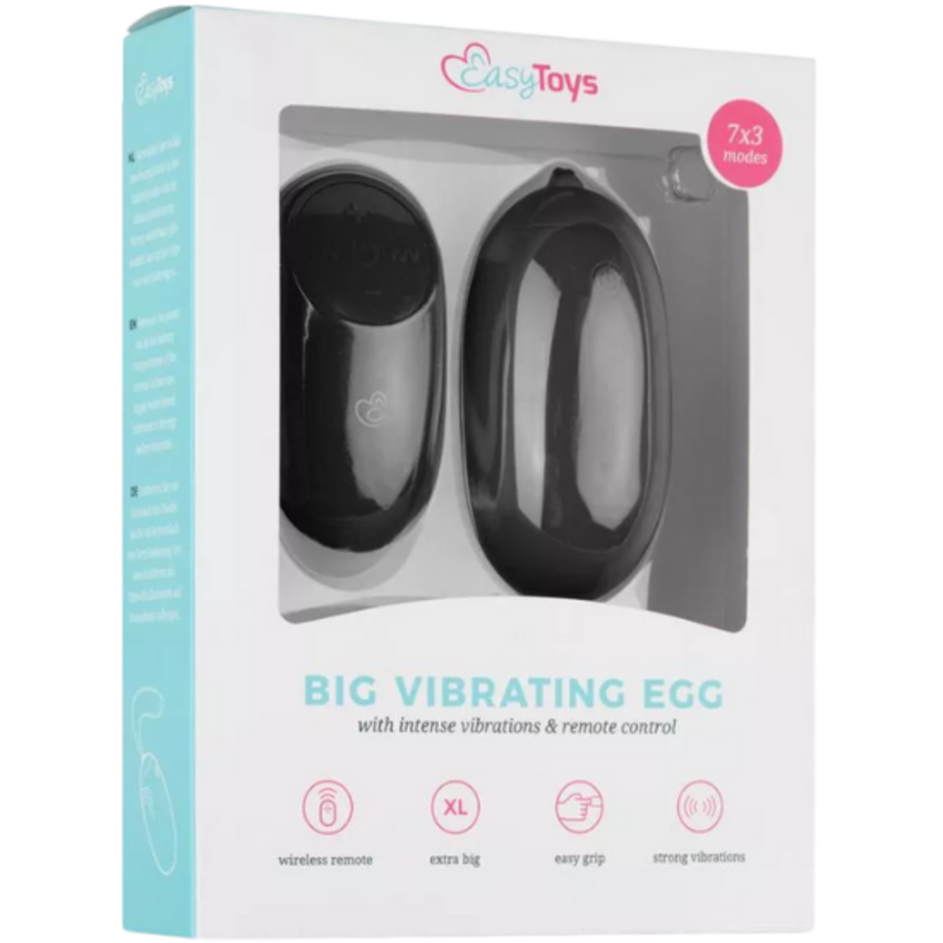 Easytoys EasyToys XL Vibratie-Ei met Afstandsbediening - Zwart