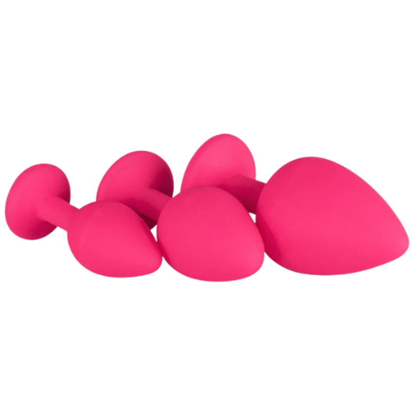 Easytoys EasyToys Siliconen Buttplug Set met Diamant - Roze