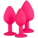 Easytoys EasyToys Siliconen Buttplug Set met Diamant - Roze