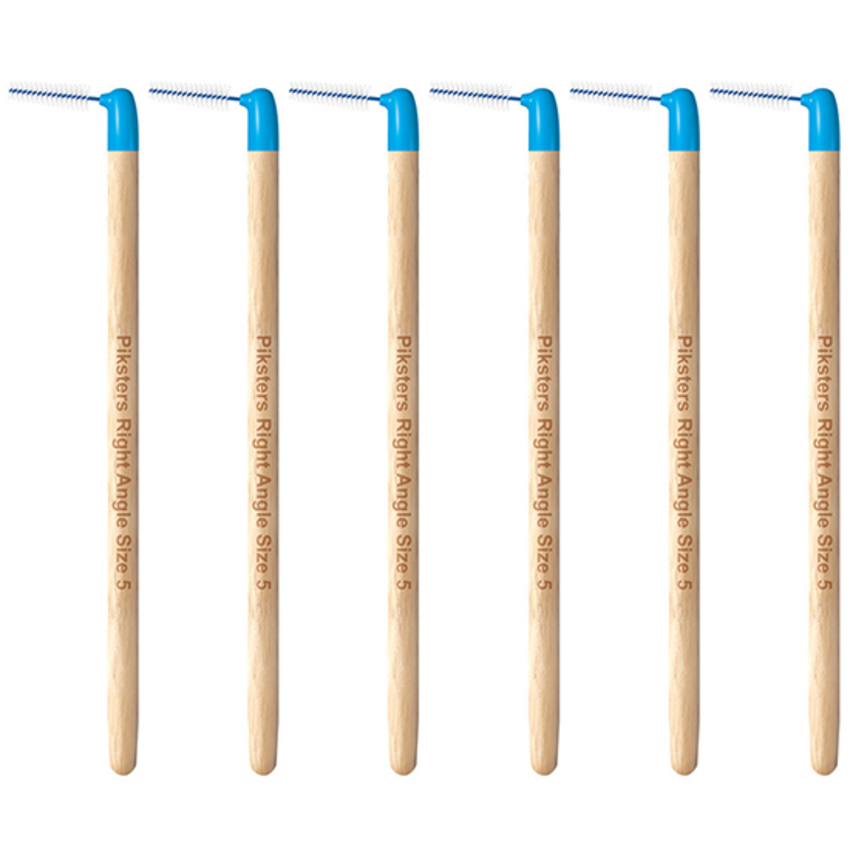 Piksters Bamboo Piksters Interdental Brushes Right Angle Large - Blauw - 6 stuks