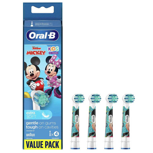 Oral-B Oral-B Kids Mickey opzetborstels - 4 stuks - Voordeelverpakking