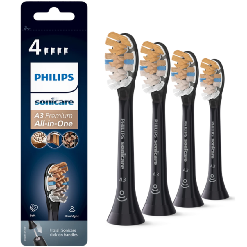 Philips Philips Sonicare A3 Premium All-in-One HX9094/11 Zwart - 4 stuks