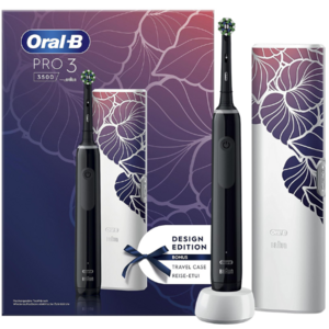 Oral-B Oral-B PRO 3 3500 Black Design Edition + Floral Reisetui Oral-B PRO 3 3500 Black Design Edition + Floral Reisetui