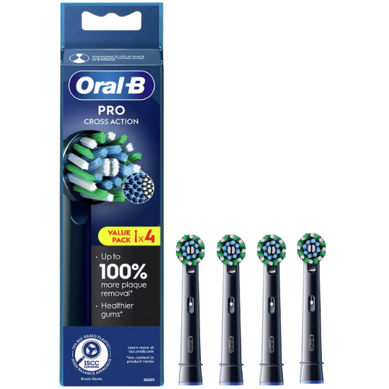 Tandenborstel.com Oral-B PRO Cross Action Black opzetborstels - 4 stuks aanbieding