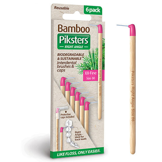 Piksters Bamboo Piksters Interdental Brushes Right Angle XX-Fine - Roze - 6 stuks