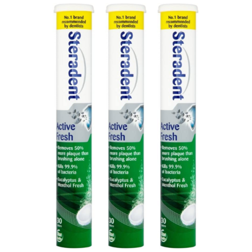 Steradent Steradent Active Fresh kunstgebit reiniger - 3 x 30 tabletten