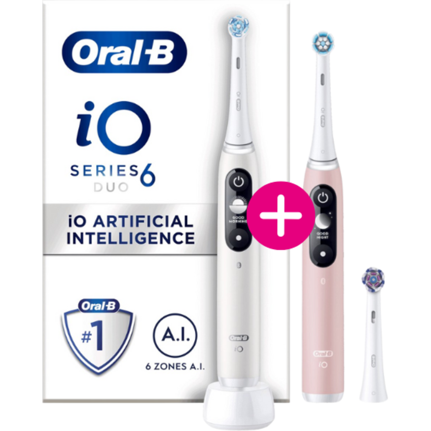 Oral-B Oral-B iO Series 6 White + Extra Body Pink + 1 extra opzetborstel