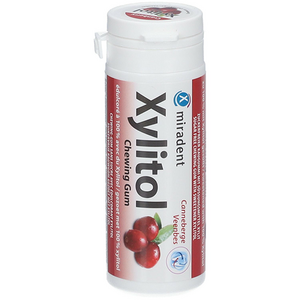 Miradent Miradent Xylitol Kauwgom Cranberry - 30 stuks Miradent Xylitol Kauwgom Cranberry - 30 stuks