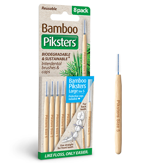 Piksters Bamboo Piksters Interdental Brushes Large - Blauw - 8 stuks