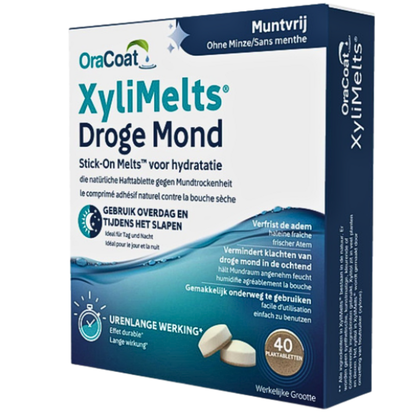 OraCoat Xylimelts Droge Mond Tabletten - Muntvrij - 40 stuks OraCoat OraCoat Xylimelts Droge Mond Tabletten - Muntvrij - 40 stuks