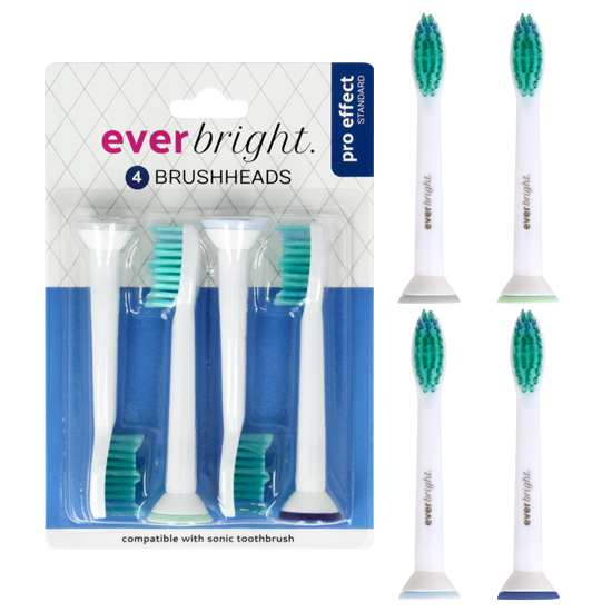 Everbright Pro Effect Standard Sonic opzetborstels - 4 stuks Everbright Everbright Pro Effect Standard Sonic opzetborstels - 4 stuks