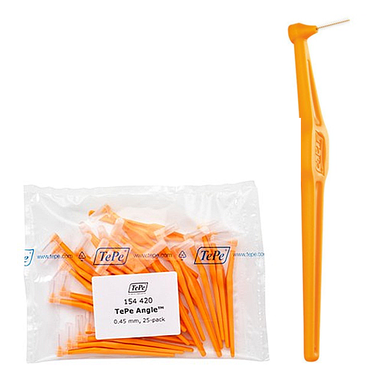 TePe Interdentale Ragers Angle 0.45 mm oranje - 25 stuks