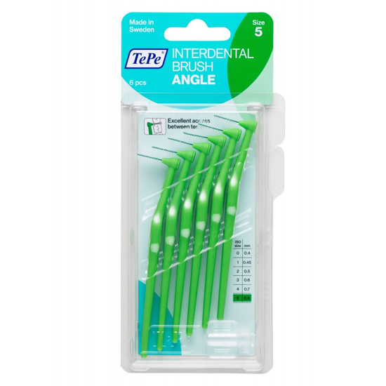 Tandenborstel.com TePe Interdentale Ragers Angle 0.8 mm groen - 6 stuks aanbieding