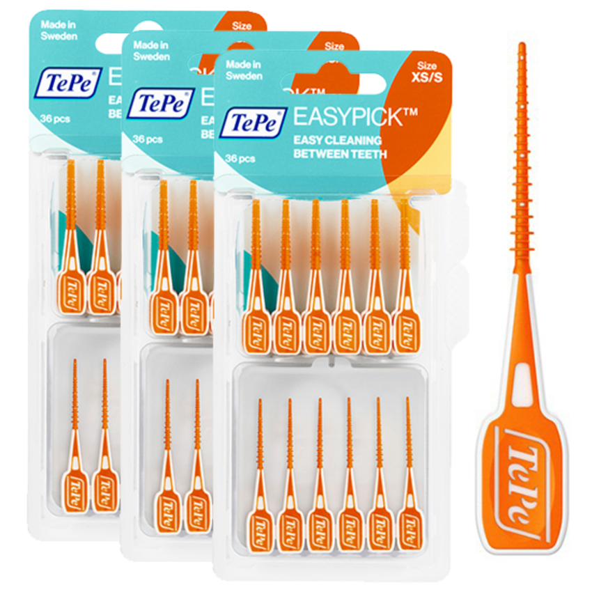 TePe TePe EasyPick XS/S Oranje - 3 x 36 stuks Voordeelverpakking