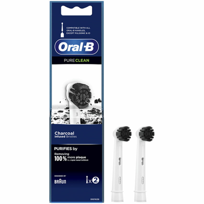 Oral-B Oral-B Pure Clean Charcoal opzetborstel - 2 stuks