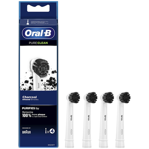 Oral-B Pure Clean Charcoal opzetborstel - 4 stuks