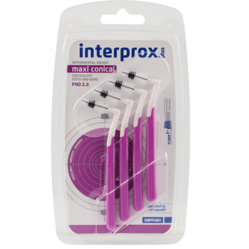 Interprox Plus Maxi Conical Paars PHD 2.3 mm Ragers - 4 stuks Interprox Interprox Plus Maxi Conical Paars PHD 2.3 mm Ragers - 4 stuks