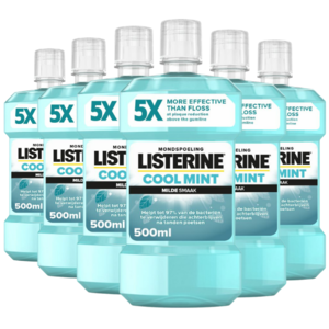 Listerine Cool Mint Milde Smaak Mondwater - 6 x 500 ml