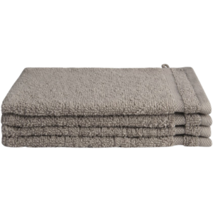 Byrklund Washandjes 16x21 cm Taupe - 4 stuks