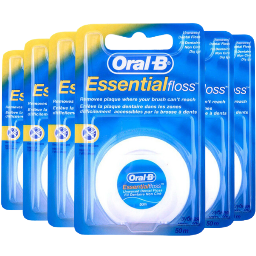 Oral-B Oral-B Essential Floss Unwaxed - 6 x 50m - Voordeelverpakking