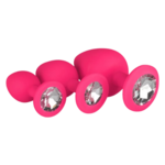 Easytoys EasyToys Siliconen Buttplug Set met Diamant - Roze