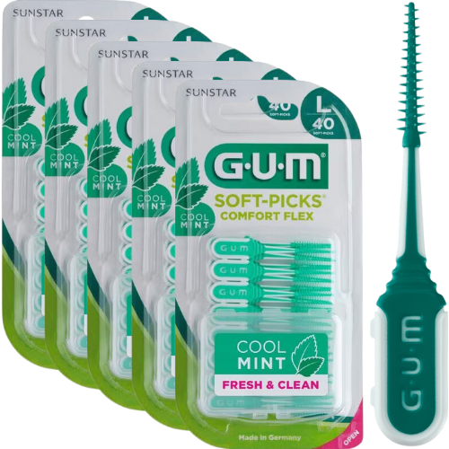 GUM GUM Soft-Picks Comfort Flex Large Mint - 6 x 40 stuks
