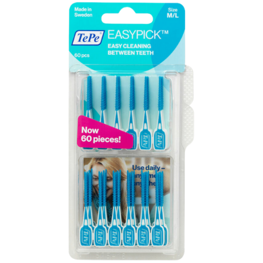 TePe EasyPick M/L Blauw - 60 stuks TePe TePe EasyPick M/L Blauw - 60 stuks