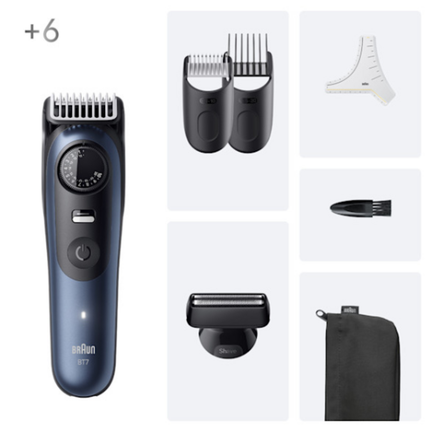 Braun Braun Series 7 BT7520 Baardtrimmer - met 6 Stylingtools - Blauw