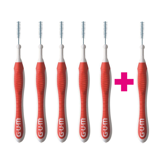 Tandenborstel.com GUM Trav-Ler 0.8 mm rood - 5+1 Gratis aanbieding
