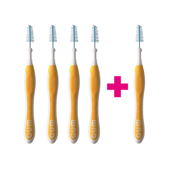 Tandenborstel.com GUM Trav-Ler 1.3 mm geel - 4+1 Gratis aanbieding