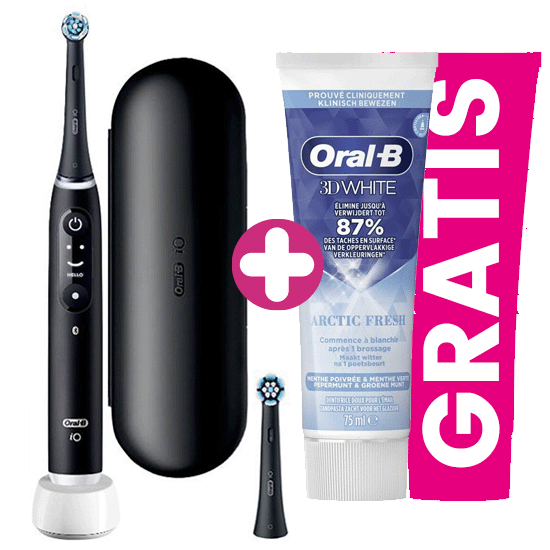 Oral-B Oral-B iO Series 6N Black Lava + Gratis Oral-B 3D-White Arctic Fresh Tandpasta