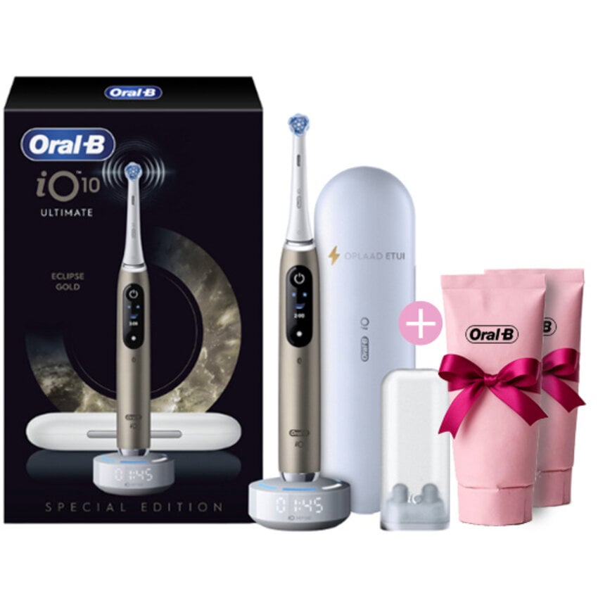 Oral-B Oral-B iO 10 Eclipse Gold + 2x GRATIS Oral-B 3D-White Arctic Fresh Tandpasta