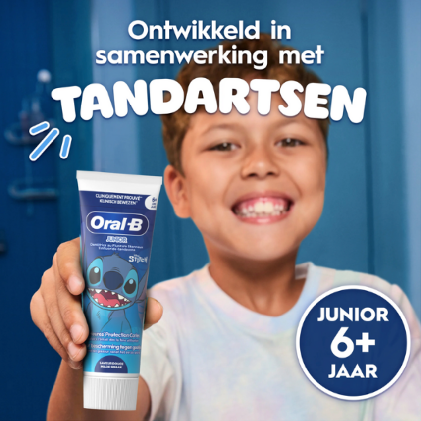 Oral-B Junior 6+ Stitch Tandpasta Milde Smaak - 75 ml Oral-B Oral-B Junior 6+ Stitch Tandpasta Milde Smaak - 75 ml