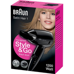Braun Satin Hair 1 Reisföhn Inklapbaar - HD130 Style & Go - Zwart Braun Braun Satin Hair 1 Reisföhn Inklapbaar - HD130 Style & Go - Zwart