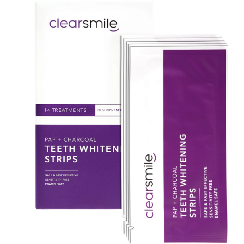 Clearsmile Clearsmile PAP+ Whitening Strips Charcoal - Strawberry - 28 stuks