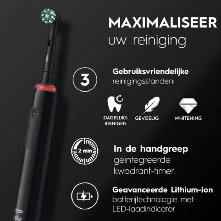 Oral-B Oral-B PRO 3 3500 Black Elektrische Tandenborstel + Reisetui